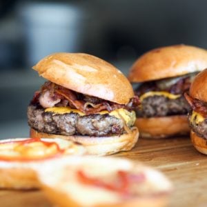 low-angle of burgers