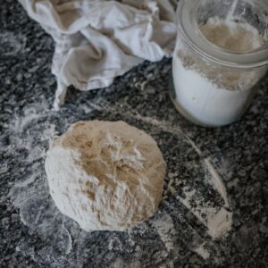 white powder in clear glass jar