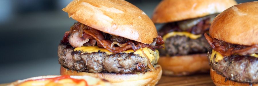 low-angle of burgers